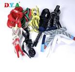 Customized 6mm Black and White Jacquard Nylon Drawcord with Logo Metal Tips  for Garment Pants