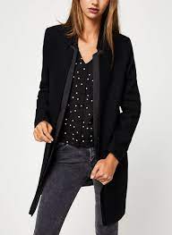 Blouson aviateur classique, finition sur la. Ikks Women Manteau Mi Long Manteau Laine Noir Bp44205 Noir Vetements Chez Sarenza 408286