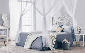 The clean lines of the canopy frame echo the simple design of the headboard,. Wcet Eapjzikom