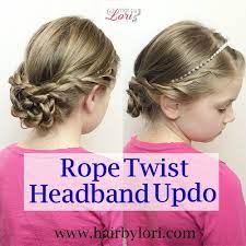 Rope Twist Headband Updo Flower Girl Hairstyles Hair Styles Short Hair For Kids