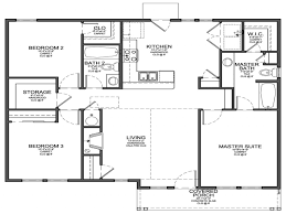 This small 3 bedroom house plan shows a two bathroom house and cleverly also manages to include an indoor laundry area. Small 3 Bedroom House Floor Plans Google Three Bedrooms Floorplans Plan 1 Home Landandplan