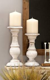 Deco 79 Wood Candle Holder 10 By 8 By 6 Inch White Set Of 3 Ad Afflink Homedecor Farmhoused Wooden Candle Holders Wood Candle Holders Wood Candle Sticks