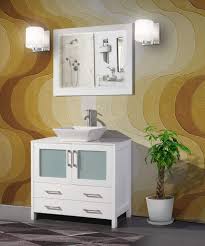 The 36 inch single sink vanity with a square basin and gold handles. Amazon Com Vanity Art 36 Inch Single Sink Bathroom Vanity Set 1 Shelf 2 Dove Tailed Drawers 1 Cabinet Quartz Top And Ceramic Vessel Sink Bathroom Cabinet With Free Mirror Va3136 W Kitchen Dining