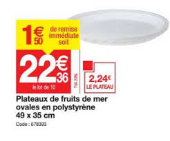 Offre Plateaux De Fruits De Mer Ovales En Plystyrene 49 X 35 Cm Chez Promocash