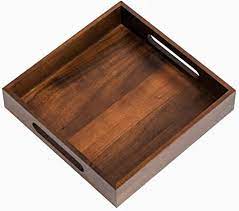 8% coupon applied at checkout. Amazon Com Kevlang Wooden Serving Tray With Handles 100 Acacia Wood With Natural Wooden Pattern 10x10 Inch Kitchen Dining