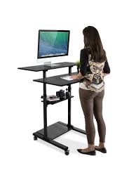 Mount It Mi 7970 Mobile Standing Desk Black Office Depot