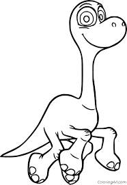Coloring pages for kids with cute dinosaurs, simple vector illustration. Easy Arlo From The Good Dinosaur Coloring Page Coloringall
