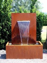 Wasserspiel Cortenstahl Wasserfall L30cm Gartenbrunnen Edelrost Design Gartenbrunnen Wasserspiele Brunnen Garten