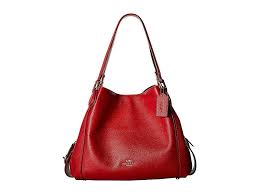 Coach Pebbled Leather Edie 31 Shoulder Bag Li Jasper Handbags Please Note Coach Items Cannot Be Shipped Red Shoulder Bags Leather Shoulder Bag Shoulder Bag