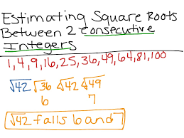 6.48 is between 6 and 7. Estimating Square Roots Between 2 Consecutive Integers Math Showme