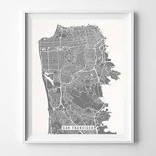 Amazon Com San Francisco California City Street Map Wall