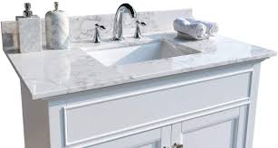 Do your bathroom right, with the beautiful vanity. Unie 31x22 Inch Bathroom Vanity Single Sink White Carrara Marble Countertop With Faucet Hole Back Splash For Bathroom Not Include The Cabinet Amazon Com
