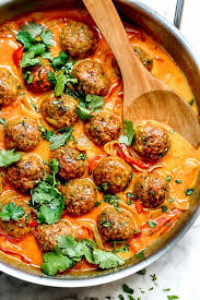 This spicy beef curry recipe by gordon ramsay is just the best, after low and slow cooking, the beef is so tender it melts in your mouth. Thai Turkey Meatballs In Coconut Red Curry Sauce Foodiecrush Com Coconut Curry Drink Red Curry Sauce Turkey Meatballs Baked Thai Turkey Meatballs
