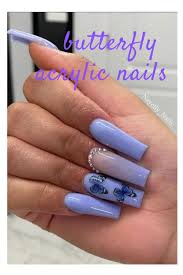 Acrylic coffin butterfly nails black. 50 Butterfly Nail Art Designs With Different Nail Shapes