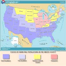 Map Of Barn Owl Population Density In The United States United States Map Us Map Carson Dellosa
