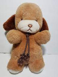 1982 Gund Cream Tan Puppy Dog Rattle In Tail 11 Plush Stuffed Animal Vintage Plush Stuffed Animals Cute Stuffed Animals Animals