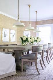 Making them perfect for high traffic areas like entryways, kitchens, family rooms, and dining rooms. Gray Trestle Dining Table With Jute Rug Transitional Dining Room