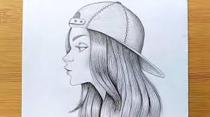 Learn how to draw easy for girls pictures using these outlines or print just for coloring. How To Draw A Girl With Cap For Beginners Step By Step Pencil Sketch Youtube Cute Easy Drawings Cap Girl Girl Drawing