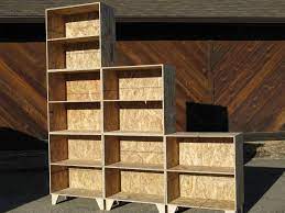 Natural Osb Unfinished Modular Tansu Style Step Bookcases Osb Furniture Osb Step Bookcase