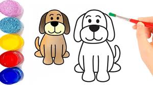 تعلم كيفية رسم كلب كرتون للاطفال تعليم الرسم للاطفال Dogs And Kids Cute Dogs Drawings