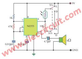 Dark sensor, ldr, light sensor, ne555, photoresistor, timer. 8 Light Sensor Alarm Or Sensitive Sound Generator Eleccircuit Com