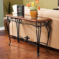Abeerdan Traditional Sofa Table Dark Cherry Metal Glass Walmart Com Black Sofa Table Sofa Table 4 Piece Coffee Table Set