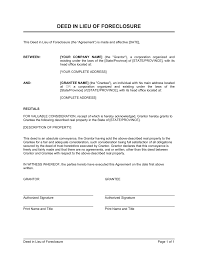 Both form an important part in the organizations. Deed In Lieu Of Foreclosure Template By Business In A Box