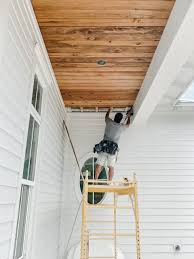 Built in bookcase with cabinets. What S The Best Wood For Porch Ceilings Palm Grove Farmhouse