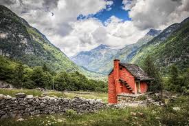 Maybe you would like to learn more about one of these? Hd Wallpaper Red And Black Brick House Surrounded By Mountains Nature Switzerland Wallpaper Flare