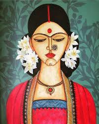 Indian Painting Woman Indian Paintings Indian Folk Art Indian Artist