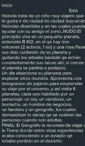 Inicio desarrollo y final del principito. Hola Porfavor Quien Me Ayuda A Hacer Un Pequeno Resumen Del Principito Con Inicio Desarrollo Y Final Xfa Es Para Una Evaluacion