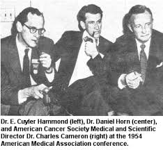 Image result for 1954 - The American Cancer Society reported significantly higher death rates among cigarette smokers than among non-smokers.