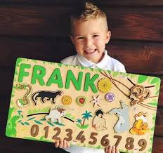 4 piece puzzle for small hands. Custom Name Puzzle With Numbers By Busypuzzle Personalized Baby Gifts Baby Christmas Gifts Toddler Girl Toys