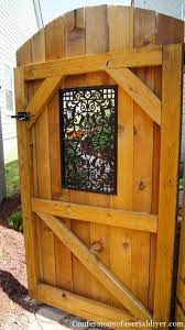 How A Girl Built A Gate The Window Detail Is Amazing Building A Gate Backyard Garden Gates