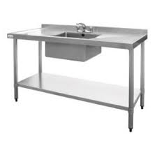 single bowl sink, stainless steel bench