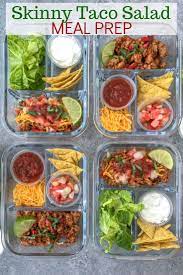 Skinny Taco Salad Meal Prep Recipe Salad Meal Prep Lunch Meal Prep Meals