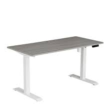 Techni Mobili 59 In Rectangular Gray Standing Desk With Adjustable Height Feature Rta 3839su Gry The Home Depot Adjustable Standing Desk Adjustable Height Standing Desk Sit To Stand