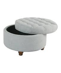 Homepop Light Blue Tufted Round Storage Ottoman Zulily Round Storage Ottoman Storage Ottoman Tufted Storage Ottoman