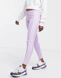Adidas Originals 3 Stripe Leggings In Purple Adidas Jogginghose Jogginghose Kleidung