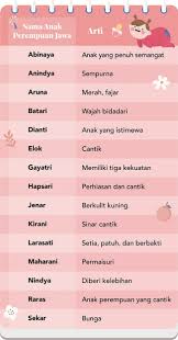 Check spelling or type a new query. Inilah Rekomendasi Nama Bayi Perempuan Jawa Yang Cantik Dan Anggun Dan Artinya Glitzmedia Co