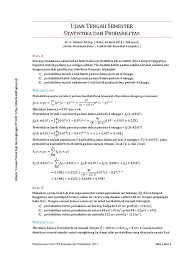 Rumus statistika dan contoh soal. Penyelesaian Soal Uts Statistika Dan Probabilitas 2013