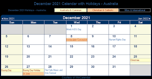 Fifth sunday after the epiphany. Print Friendly December 2021 Australia Calendar For Printing