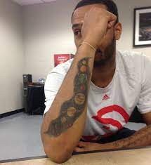 Mike's right upper arm contains a huge galaxy of stars tattooed in black, and just below that there. Q A With Atlanta S Mike Scott On Winning 16 In A Row Becoming An Astronaut And Reigning As The Emoji King