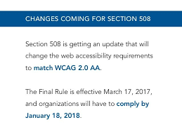 Changes Coming For Section 508 Section 508 Is Getting An Update That Will Change The Web Accessibility Requirem Web Accessibility Section 508 Understanding