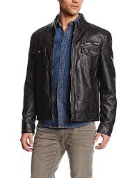 Kenneth Cole Reaction Men S Faux Leather Moto Jacket Black Large Man Outfit Stylish Men Men Str Leather Jacket Men Faux Leather Moto Jacket Leather Jacket