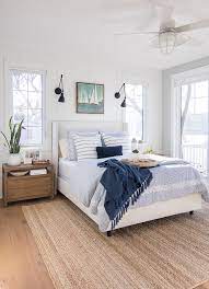 Winsome wood claire white beechwood nightstand. White And Blue Lake House Master Bedroom The Lilypad Cottage