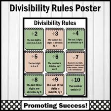 Divisibility Rules Poster Math Anchor Chart Modern Farmhouse Classroom Decor