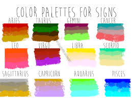 Color Palettes For Zodiac Signs By Redhotchillipeppers On Deviantart Zodiac Signs Colors Color Palette Challenge Zodiac Signs