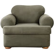 Soft poly/cotton blend micro suede material. Sure Fit Stretch Suede 2 Piece T Cushion Chair Slipcover Walmart Com Walmart Com