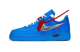 White Black And Blue Air Forces Air Force 1 Low Off White Mca University Blue Air Force One Shoes Nike Air Force Ones Nike Air Force